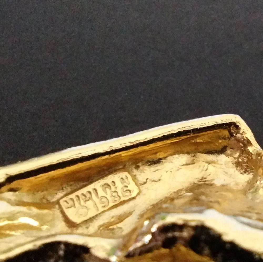 1986 Mimi Di N bow belt buckle gold-plated 2pc